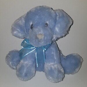 First & Main Light Blue Puppy Dog Lovey Rattle Plush Stuffed Animal Baby Toy